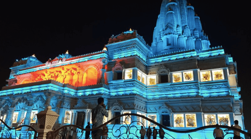 Delhi To Vrindavan Distance - Prem Mandir At Night